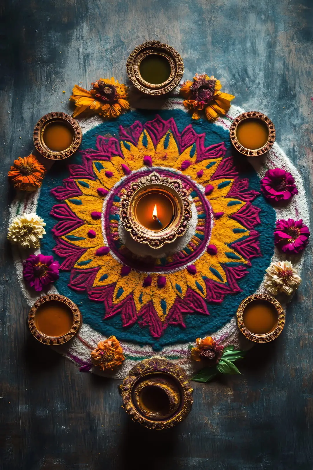 Colorful rangoli and diwali rangoli design